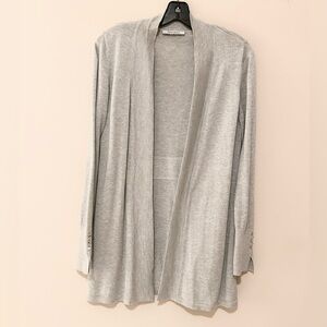 Sparkle Gray Open Front Women's Sweater